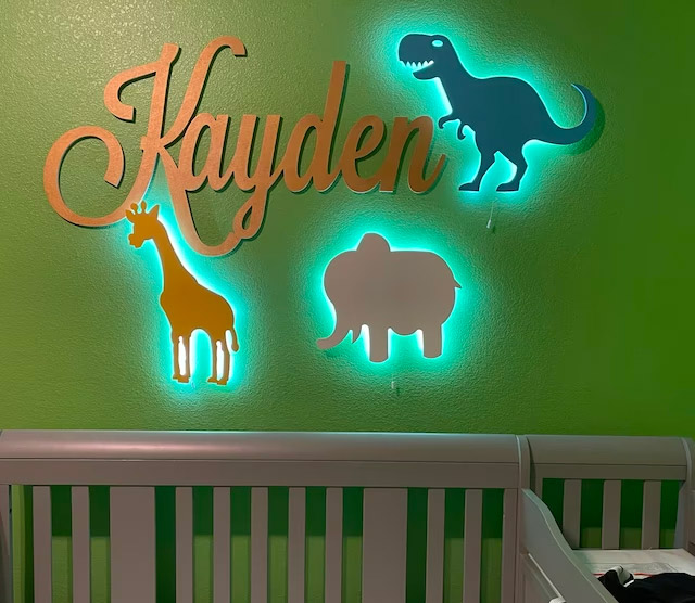 Wall Mounted LED Glowing Animal and Dinosaur Shaped Wall Night Lights Silhouette Design