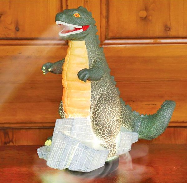 Godzilla Humidifier and Diffuser - Godzilla mister makes it look like he's breathing fire and smoke