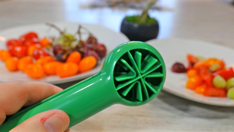 Grape Slicer Tool Cuts Grapes Into 4 Even Slices