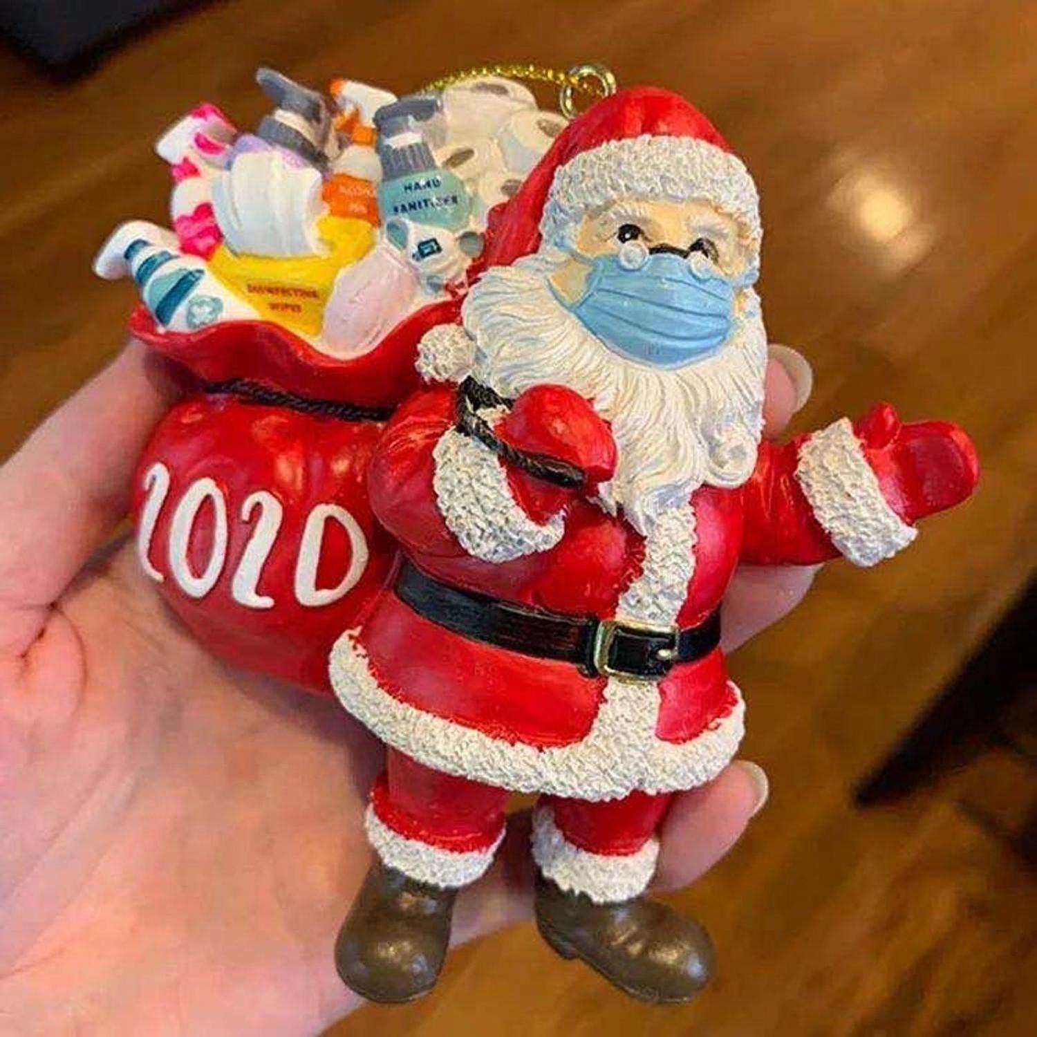 Covid Santa Funny Christmas Ornament