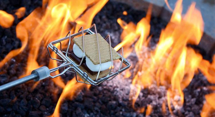 Grubstick Campfire cooking stick - Campfire cage griller lets you cook anything over a camp fire