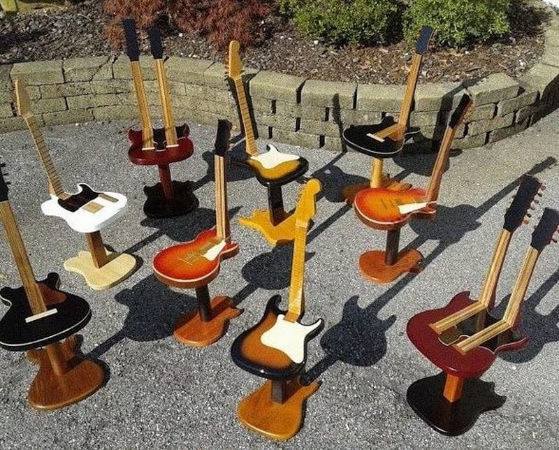 Stools Made from guitars - Guitar shaped stools and chairs