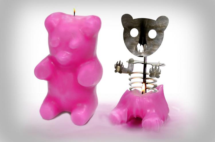 Gummi Bear Skeleton Candle
