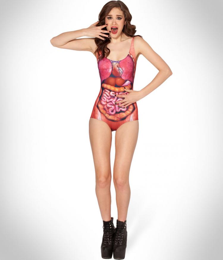 Guts organs and intestines one-piece swimsuit - Funny prank swimsuit