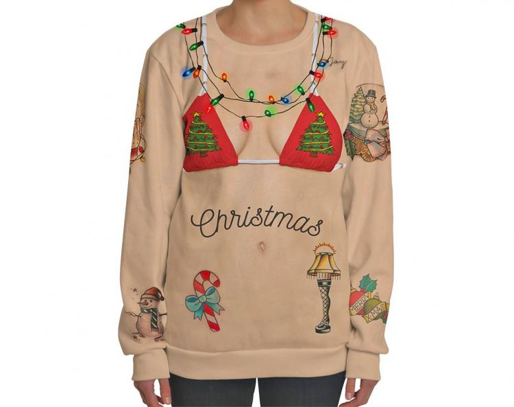 christmas hairy chest sweatshirt