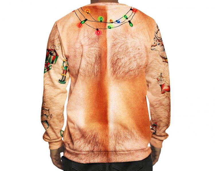 christmas hairy chest sweatshirt