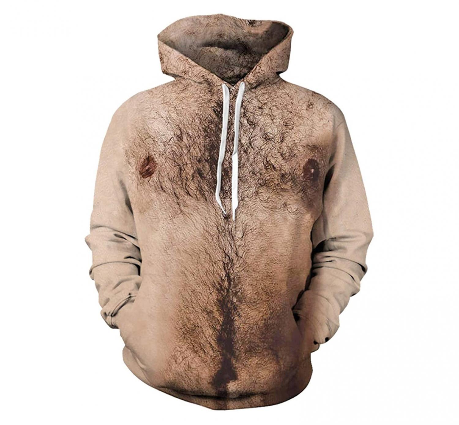 Hairy chest hoodie sweatshirt