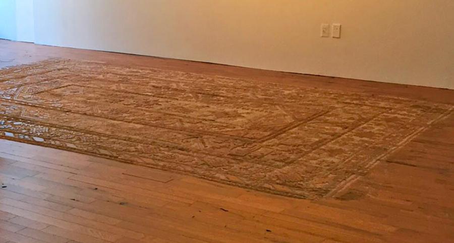 Hand Carved Rug Into Floor - Wooden floor rug art project