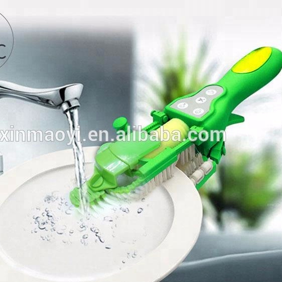 Handheld Automatic Dish Scrubber - Dish washing gadget automatically spins dish while it scrubs