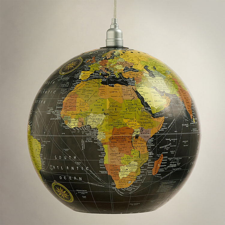 DIY World Globe Lamp - Hanging World Globe Pendant Light