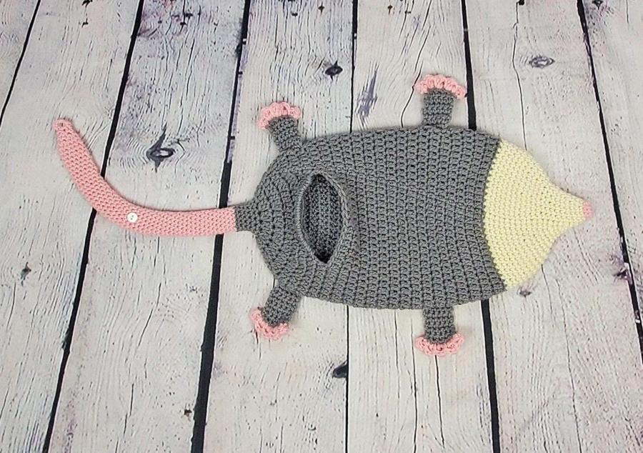 Crochet Hanging Possum Grocery Bag Holder