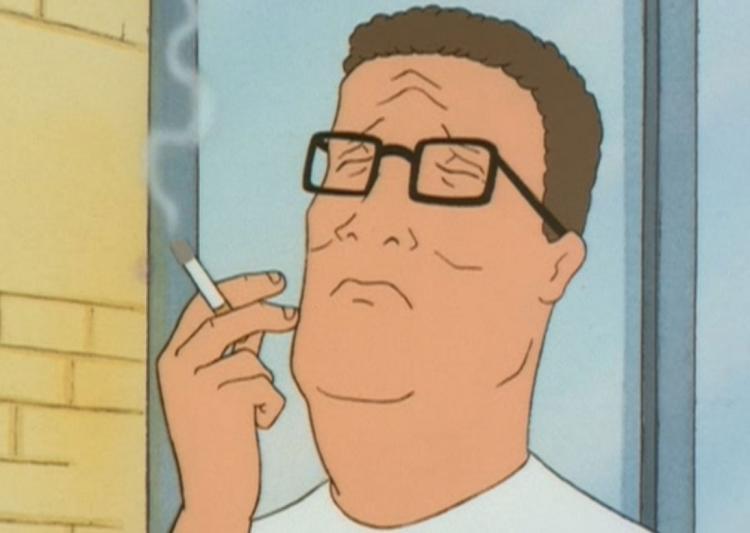 Hank Hill Getting High.