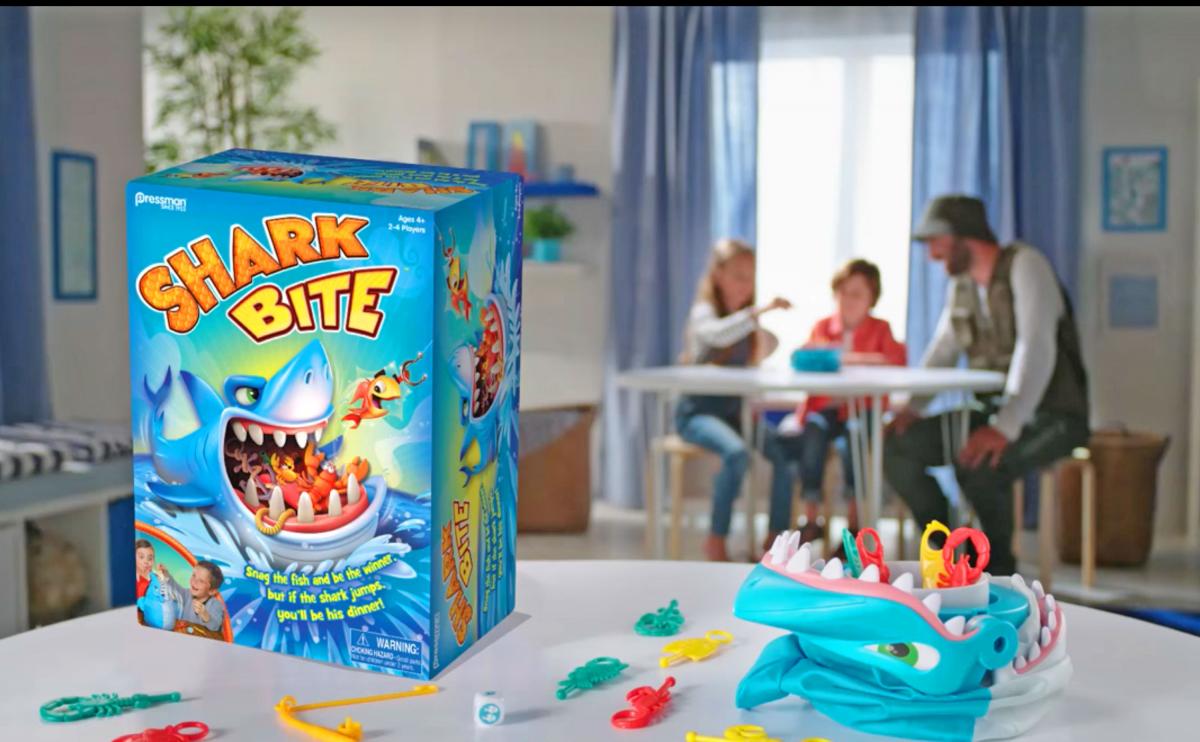 Pressman Shark Bite -- Roll the Die and Fish for Colorful Sea Creature –  S&D Kids