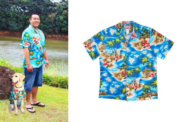 Hawaiian Dog Shirts - Matching human and dog Hawaiian shirts - Aloha dog party shirts