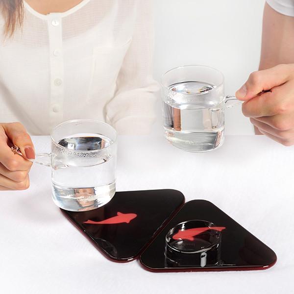 Koi Fish Coasters - Heat Activated Fish Coasters - Coasters reveal a fish after heat from your mug