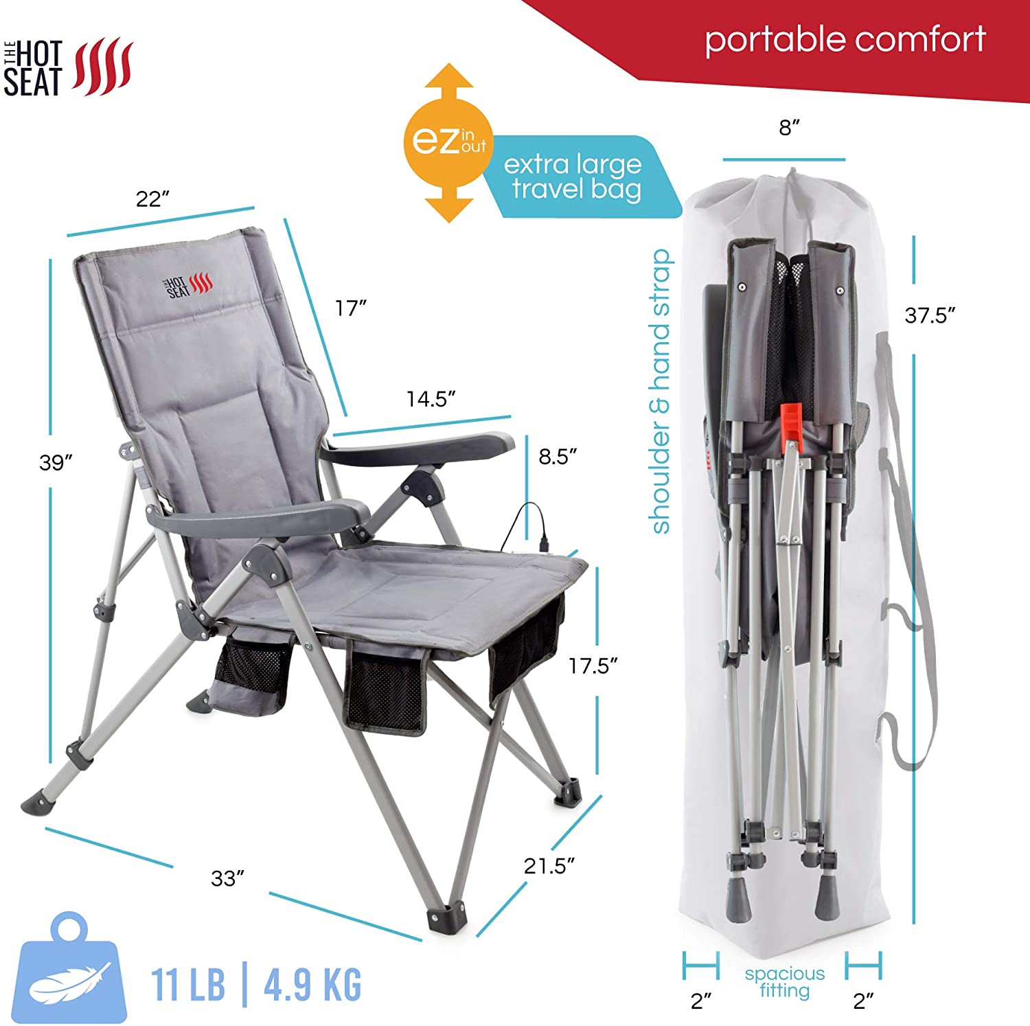 pop heated camping chair