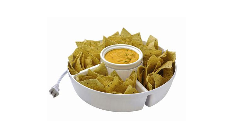 Heated Chip and Dip Tray Keeps Your Dip Warm