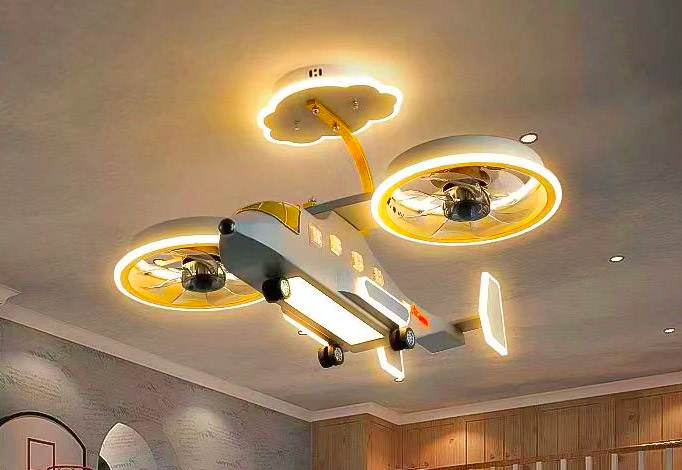 Helicopter Fan With Lights - Helicopter ceiling fan with dual rotors
