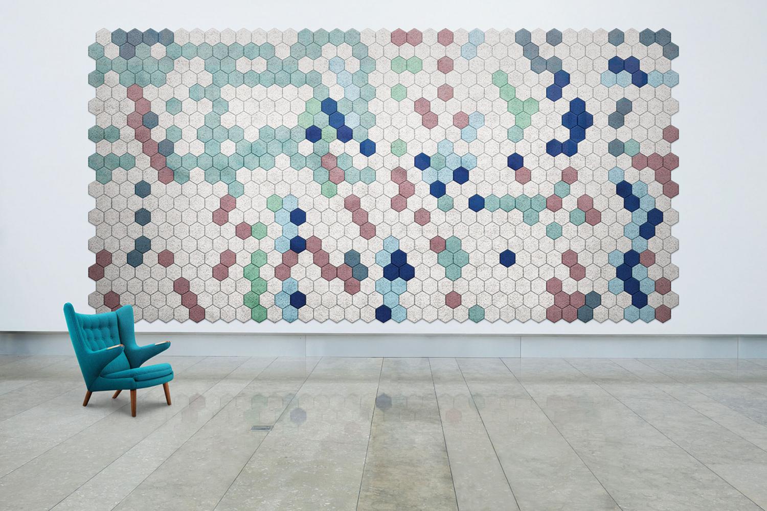 Baux | Azulejos de pared hexagonales, hermosos y ayudan a absorber el sonido