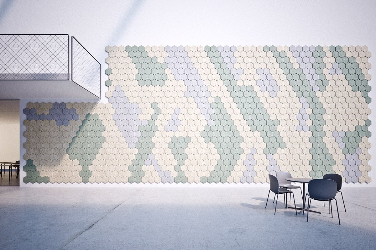 Baux | Azulejos de pared hexagonales, hermosos y ayudan a absorber el sonido