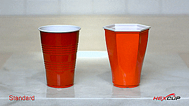 Hexcups - Hexagon Shaped Beer Pong Cups - GIF