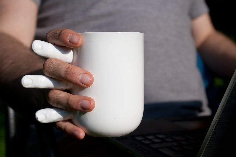Creepy Fingers Mug - Holding hands finger mug