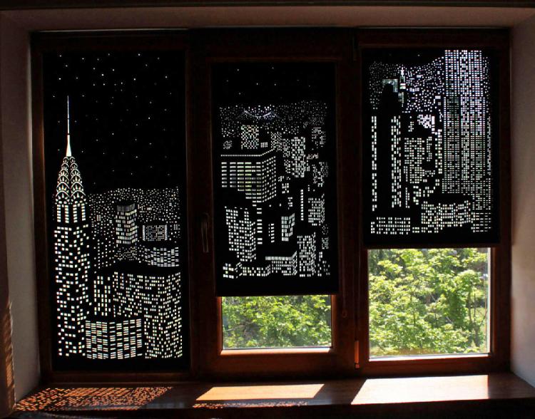 Blackout City Curtains - HoleWall City Shades