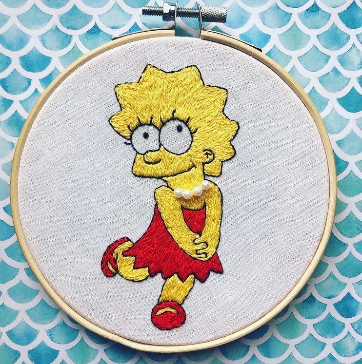 Homer Backing Up Into The Bushes - Home Simpson Bushes Meme Cross Stitch