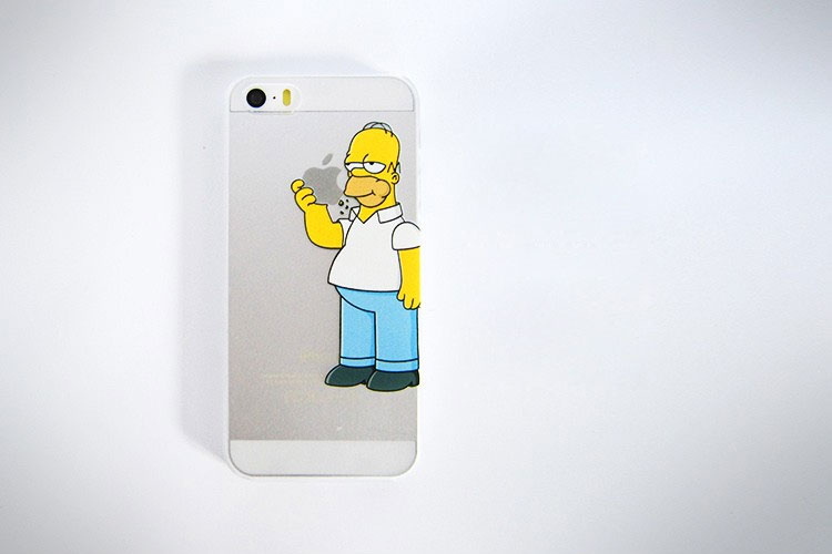 Homer Simpson Eating Apple iPhone Case