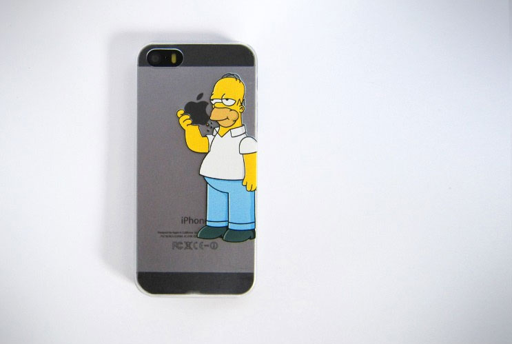 Homer Simpson Eating Apple iPhone Case - Homer Simpson Eating Apple Logo Phone Case