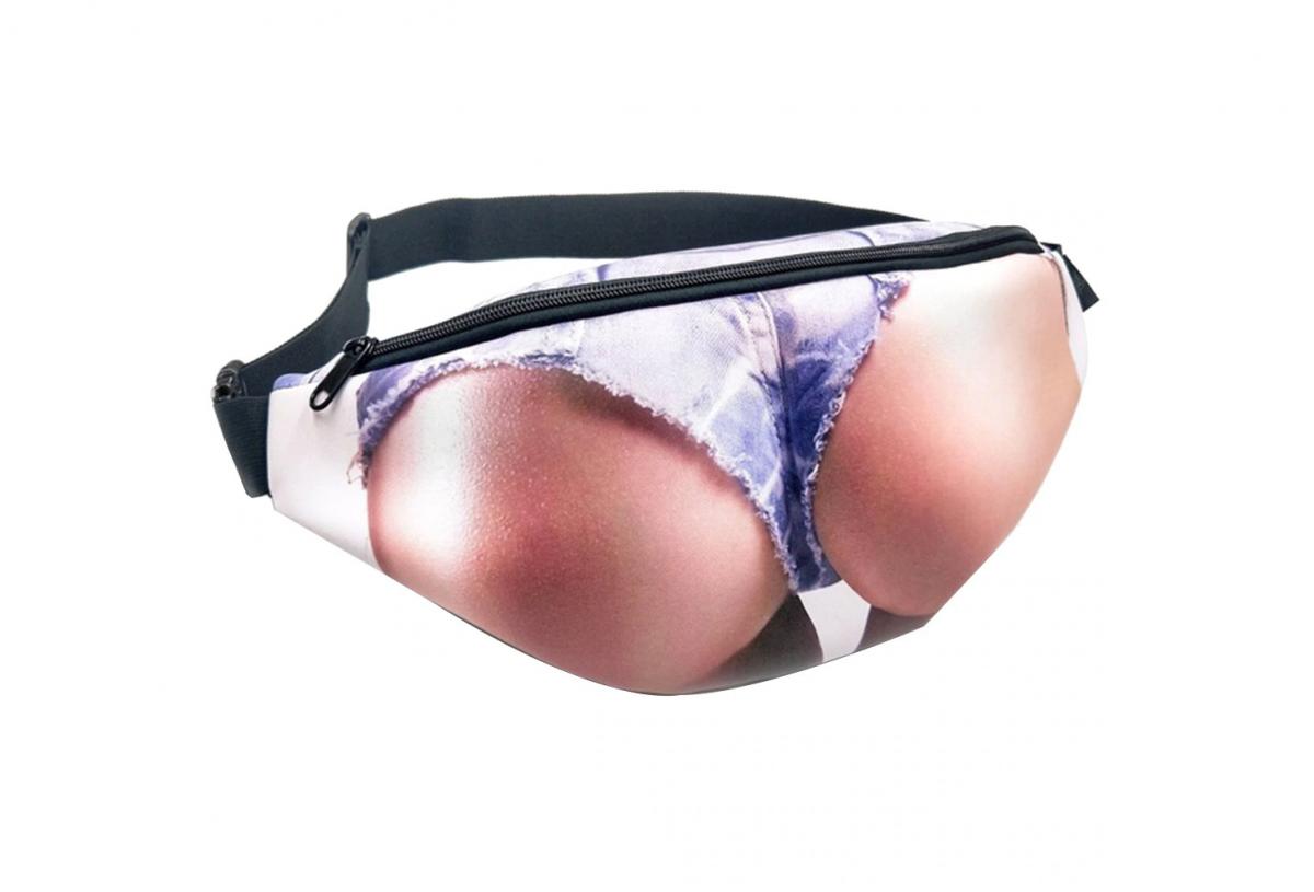 Funny Women's Butt Thong Fanny Pack - Hot Babe Booty Prank Fanny Pack