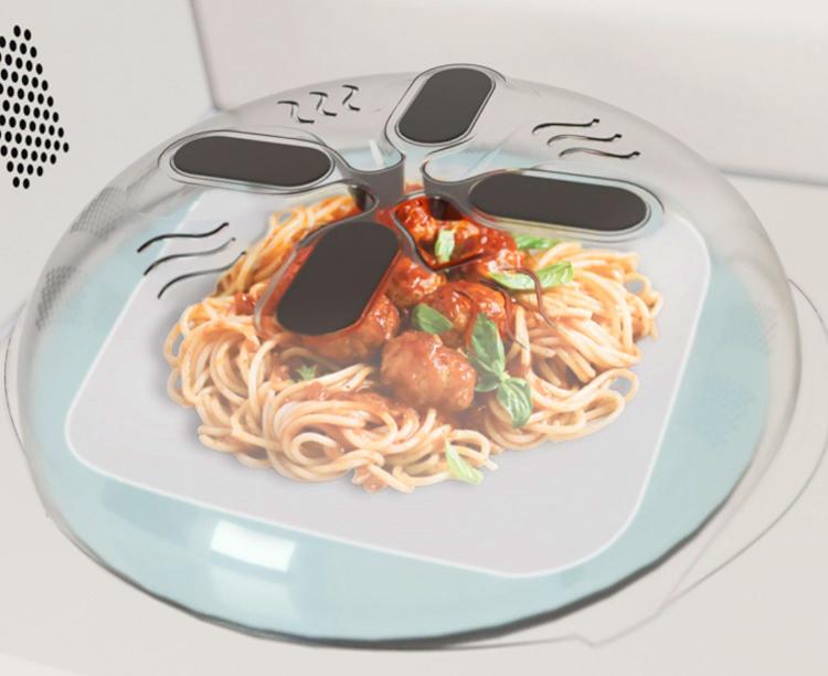 Transparent Magnet Food Splatter Guard Microwave Hover Cover Lid Vented  &Hot Pad