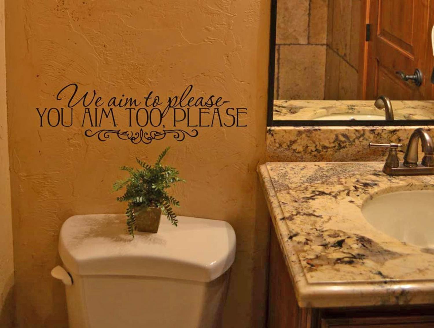 How Can a Man who Can Hit A Deer at 250 Yards Keep Missing the Toilet Wall  Decal Sticker Quote Bathroom