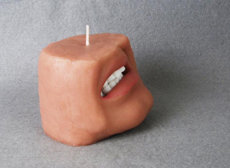 Human Face With Only Mouth Candle