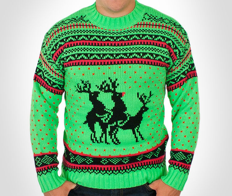 Humping Reindeer Ugly Christmas Sweater