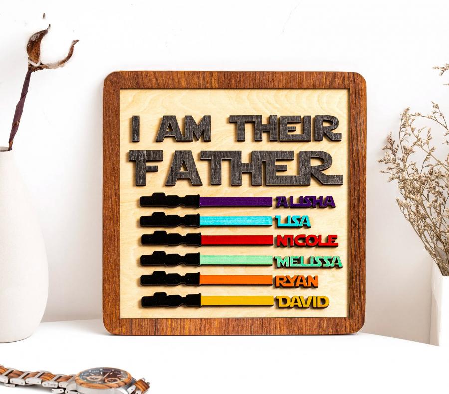 I Am Their Father, Personalized Lightsaber Sign