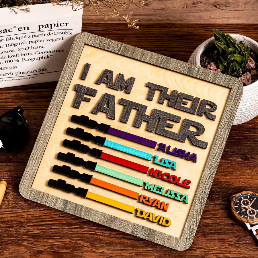 Personalized I am Their Father StarWar Dad Gift Cutting Board, Fathers Day  Gifts from Kids, Funny Star War Gift, Darth Character Plaques, Custom Name