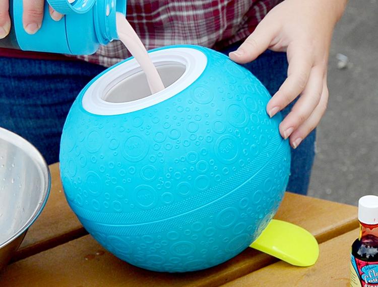 Ball Shaped Ice Cream Maker, Makes Ice Cream By Just Playing With It