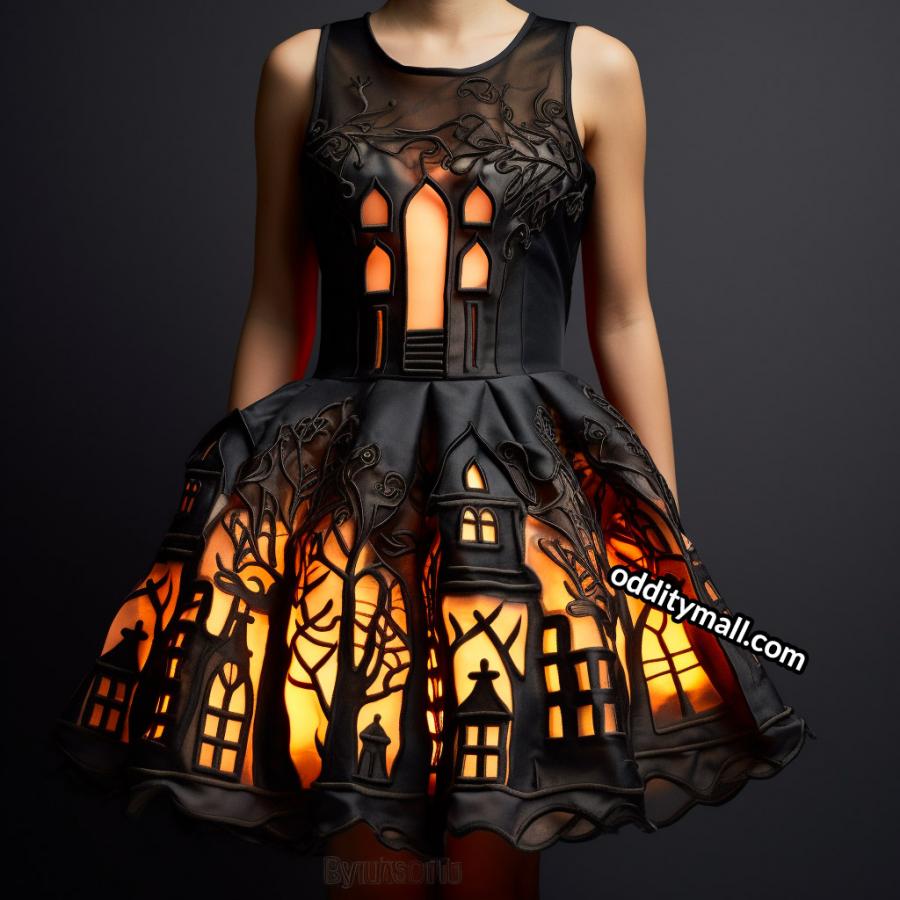 Illuminated Halloween Silhouette Dresses