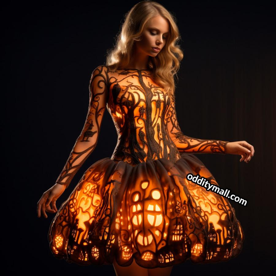 Illuminated Halloween Silhouette Dresses