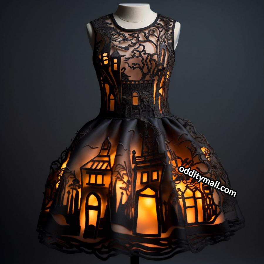 Illuminated Halloween Silhouette Dresses