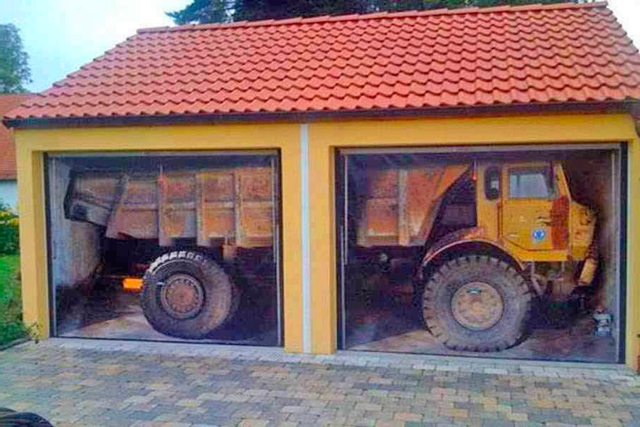 Garage Decals Make It Like There's an Airplane, Horse, or Giant Dump Truck In Your Garage - Style-your-garage illusion decals