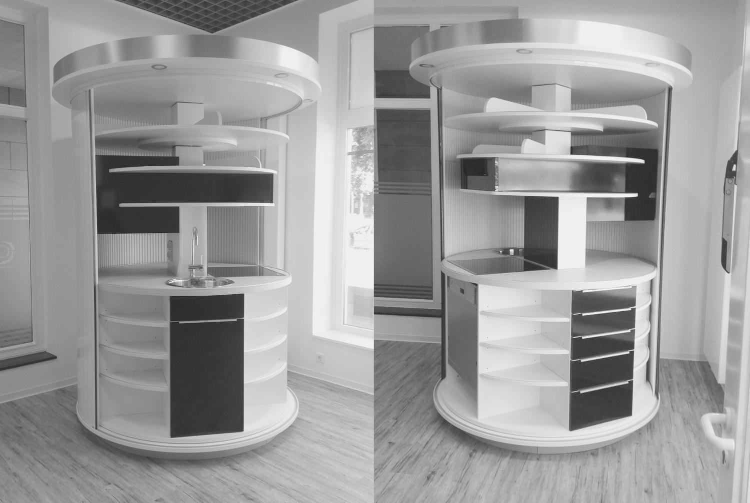 Incredible Rotating Circle Kitchen Is A Perfect Space Saver For Tiny Homes 5588 
