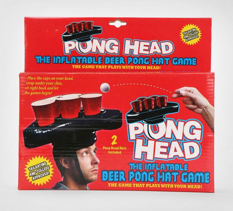 Beer Pong Hat Inflatable Fun Party Game Friends Pong Head Xmas Fun Game Pong 