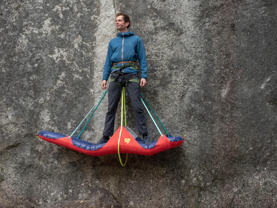 Inflatable Climbing Ledge Pod and tent Lets You Sleep On Side Of Cliff
