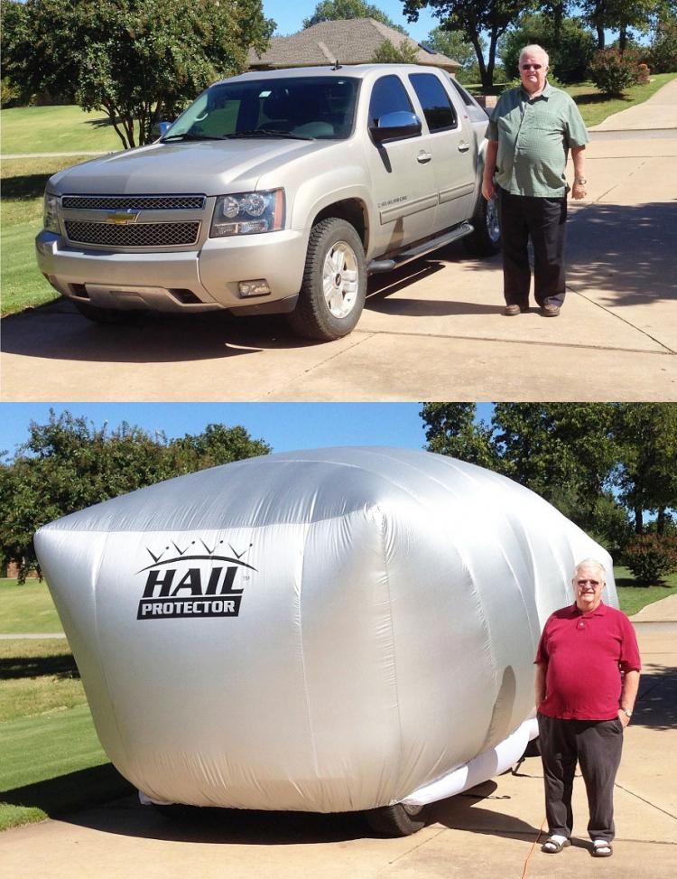 inflatable hail protector for cars