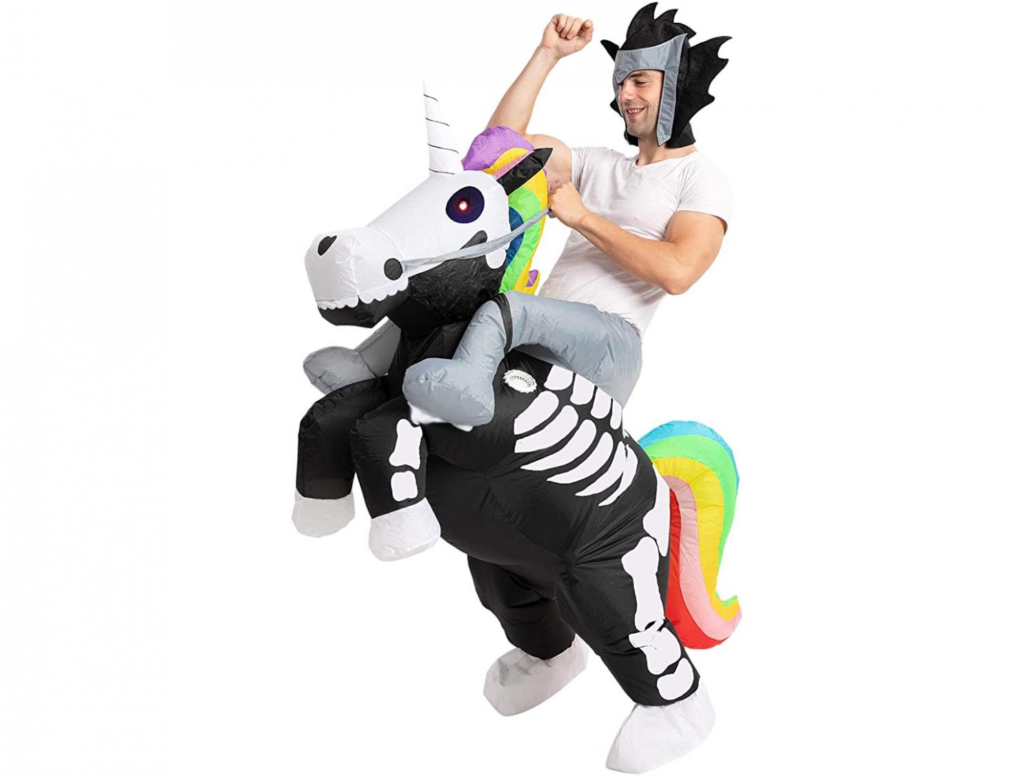 Inflatable Unicorn Skeleton Ride-on Halloween Costume
