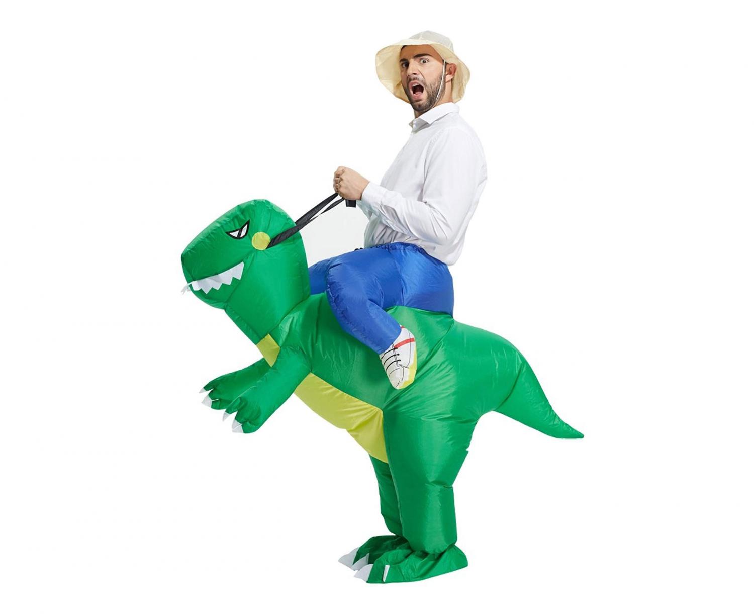 Riding a Dinosaur Inflatable Ride-On Costume
