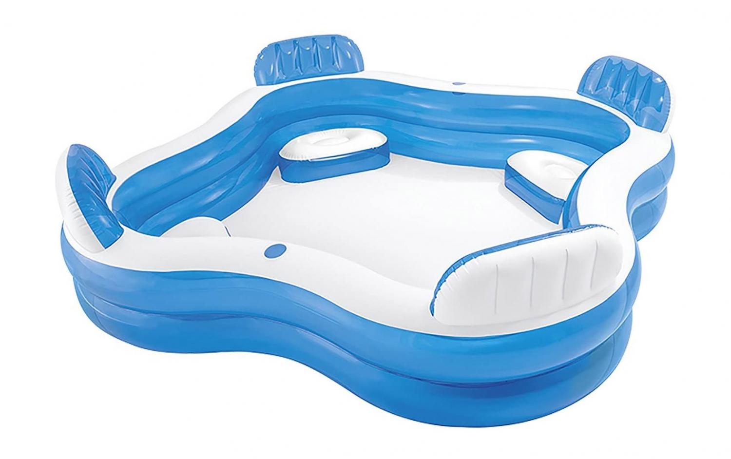 Inflatable Lounge Chair Pool - Blow-up pool with 4 built-in lounge chairs