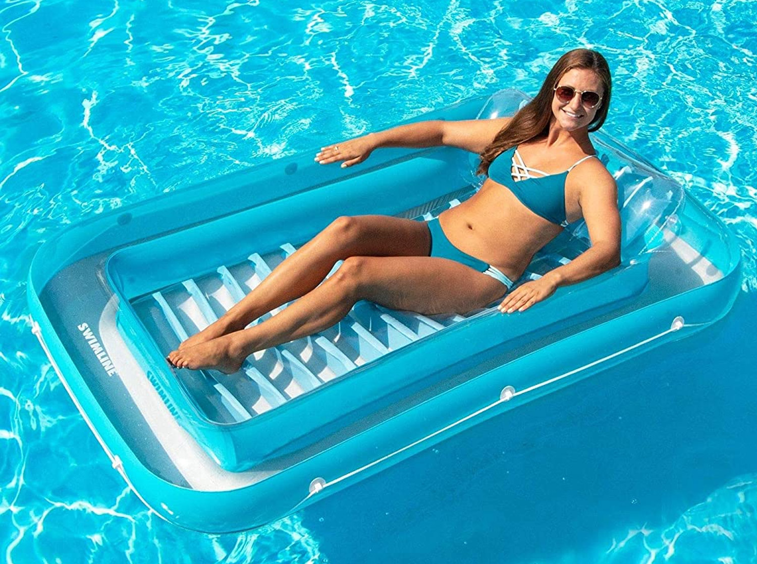 Inflatable Sunbathing Pool Lounger That Doubles as Mini Pool
